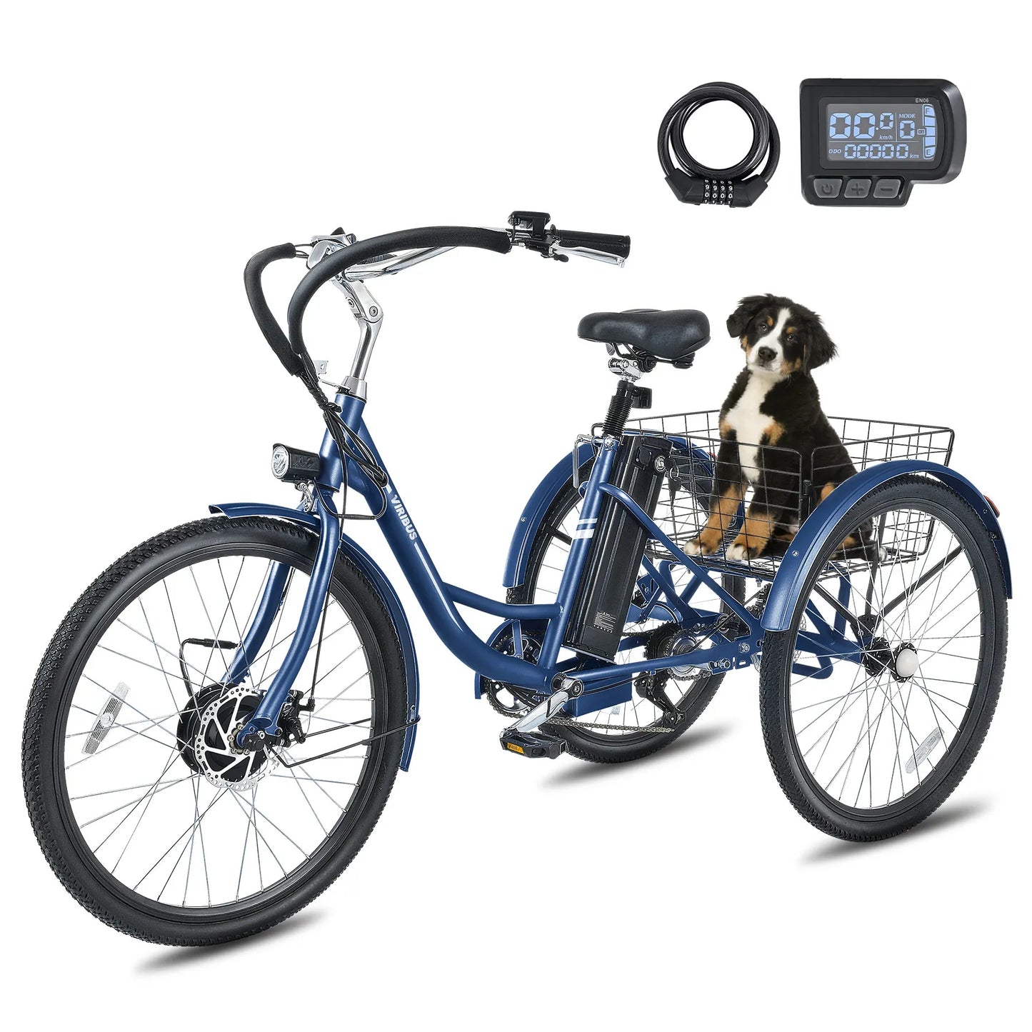 24''/26" Electric Tricycle , 7 Speed , 350W Motor UL Certified 36V 13Ah Battery