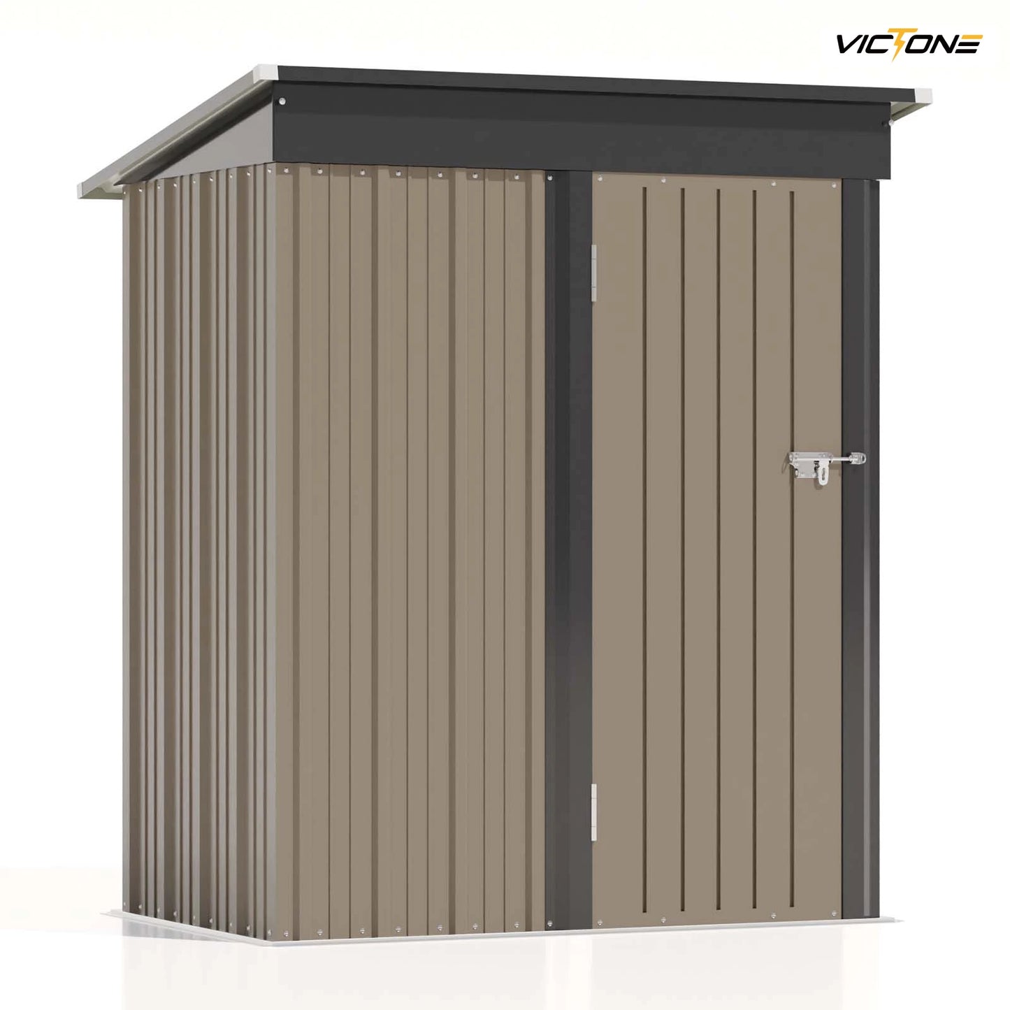 5x3 FT Metal Outdoor StorageTool Shed, Sloping Roof & Lockable Door, Backyard Garden Patio Lawn