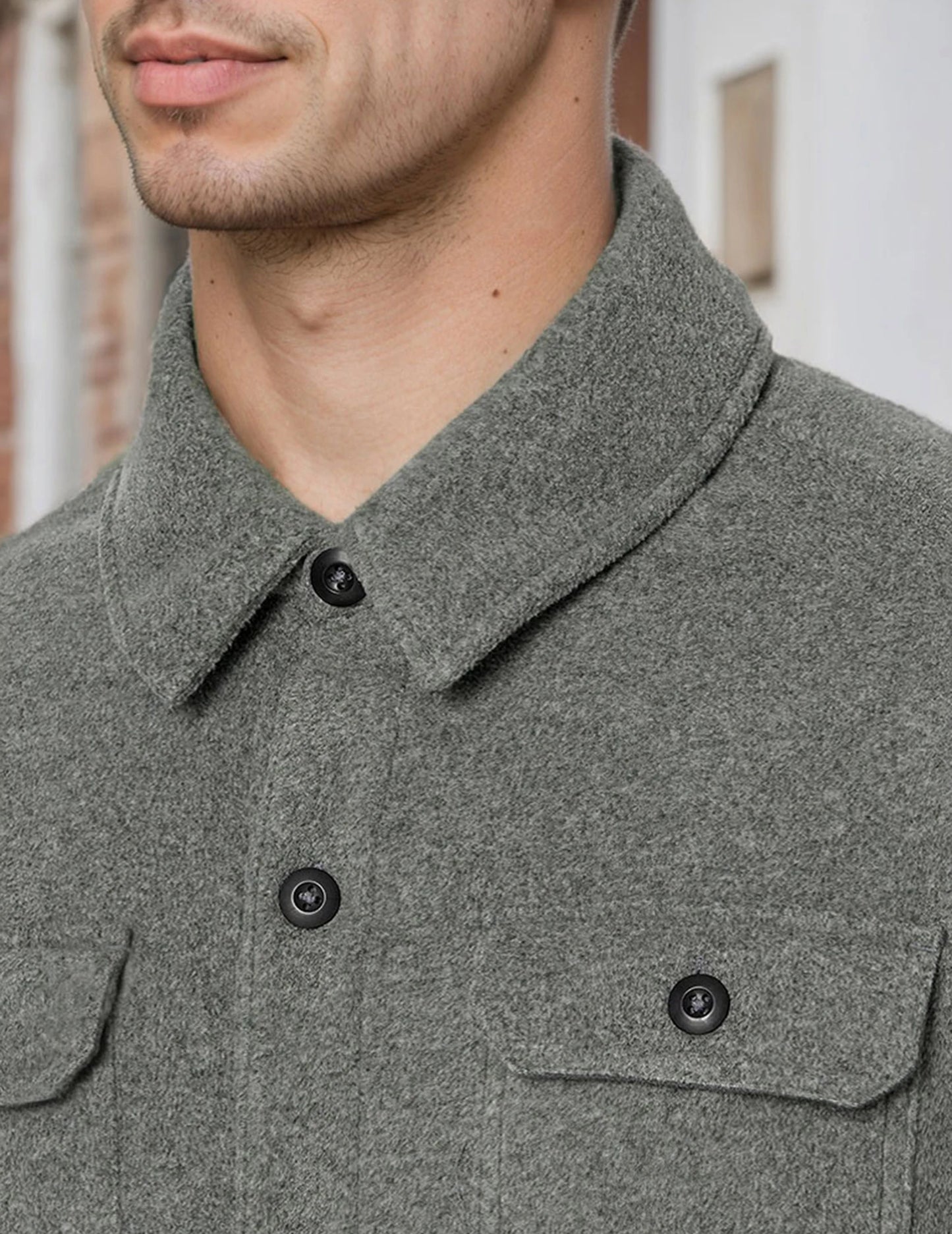 Men's Sherpa Fleece Jacket Button Down Winter Warm Hiking Fishing Outdoor Coat Casual Long Sleeve