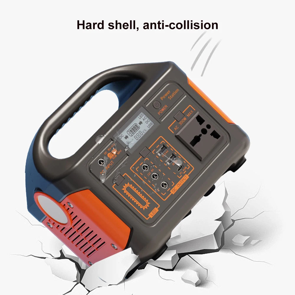 500W 300W Portable Power Station AC 110V Solar Generator LiFePO4 Battery UPS Emergency camp Home