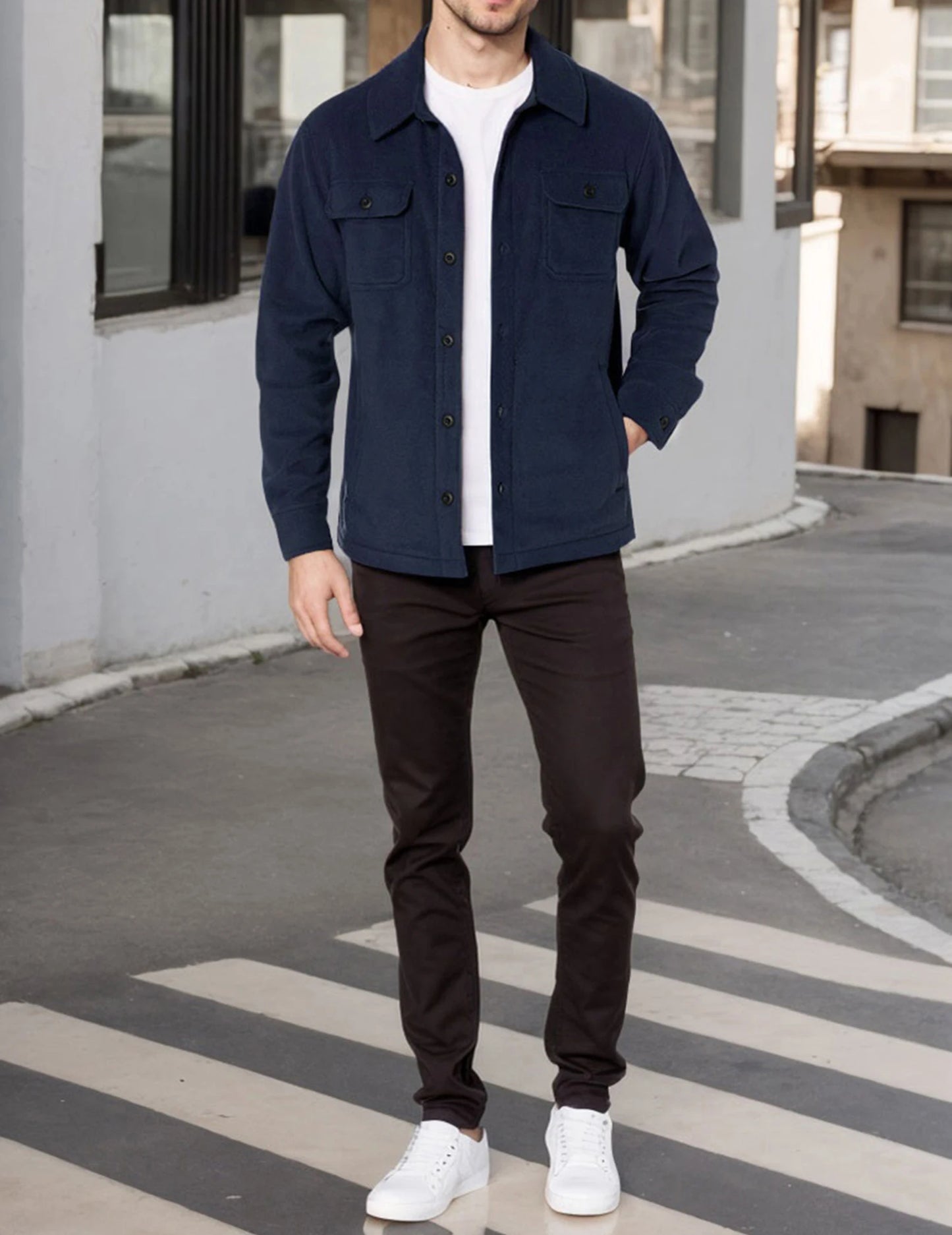 Men's Sherpa Fleece Jacket Button Down Winter Warm Hiking Fishing Outdoor Coat Casual Long Sleeve