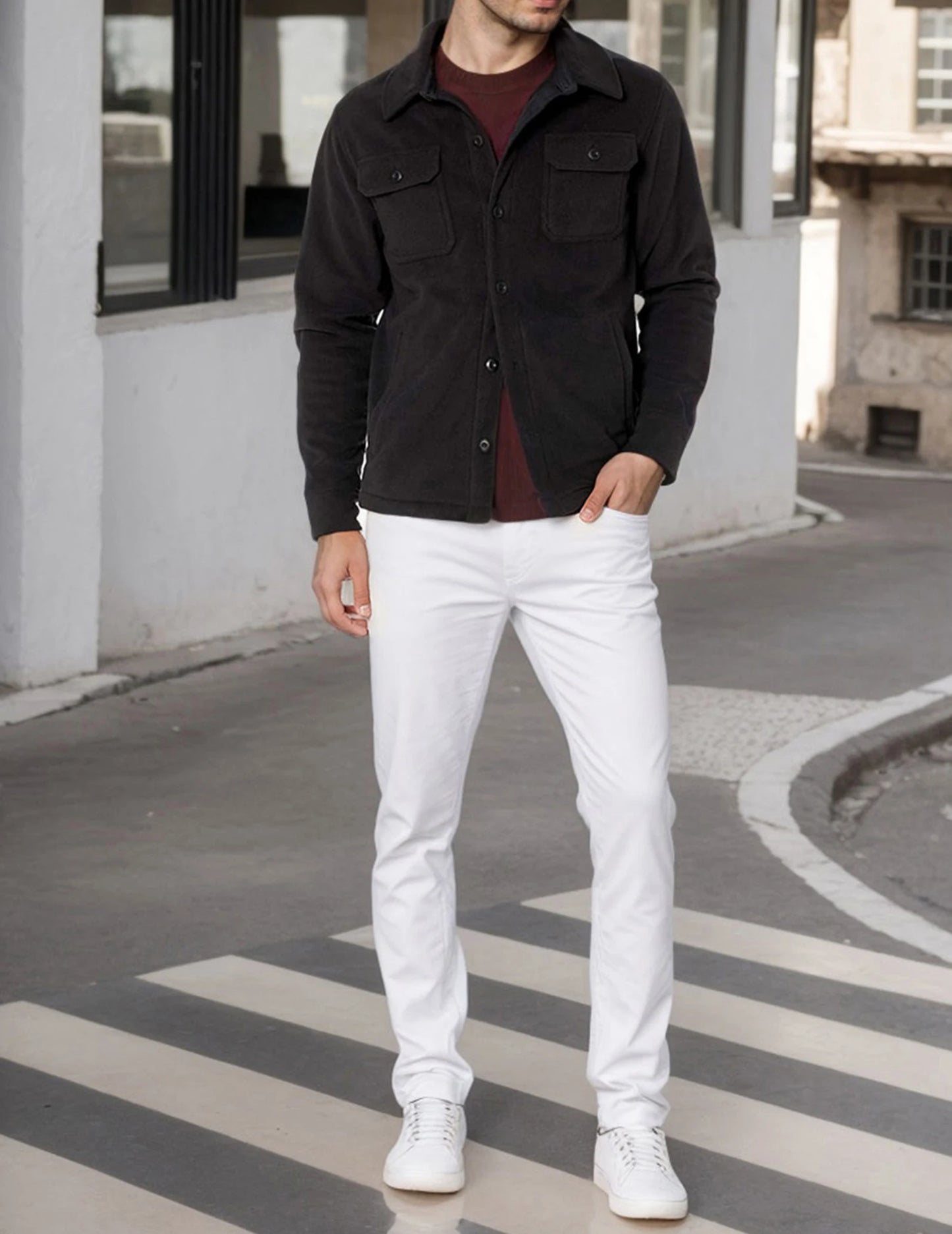 Men's Sherpa Fleece Jacket Button Down Winter Warm Hiking Fishing Outdoor Coat Casual Long Sleeve