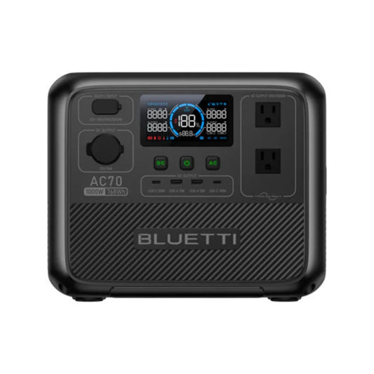 [US Plug] BLUETTI AC70 Portable Power Station | 1000W 768Wh, Solar Generator Off-grid, Power Outage