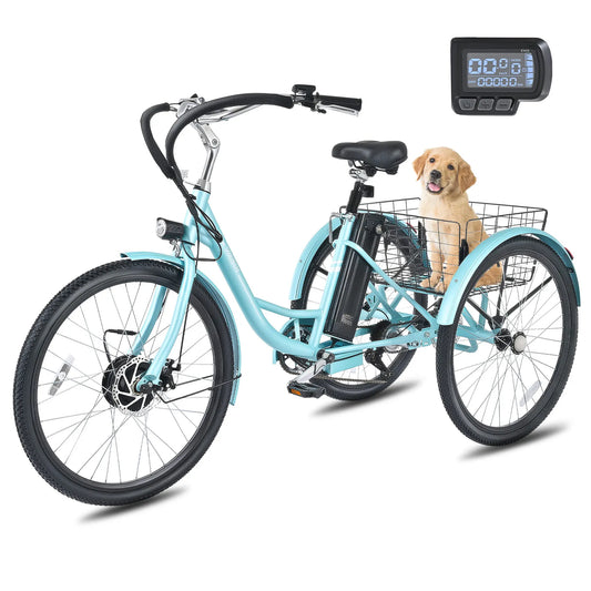 24''/26" Electric Tricycle , 7 Speed , 350W Motor UL Certified 36V 13Ah Battery