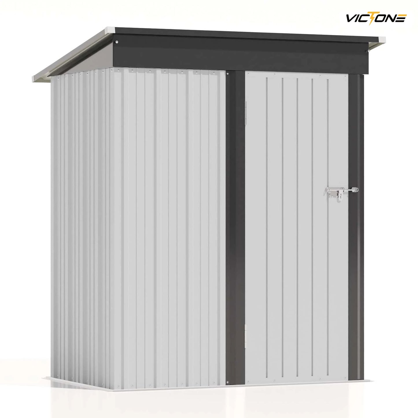 5x3 FT Metal Outdoor StorageTool Shed, Sloping Roof & Lockable Door, Backyard Garden Patio Lawn
