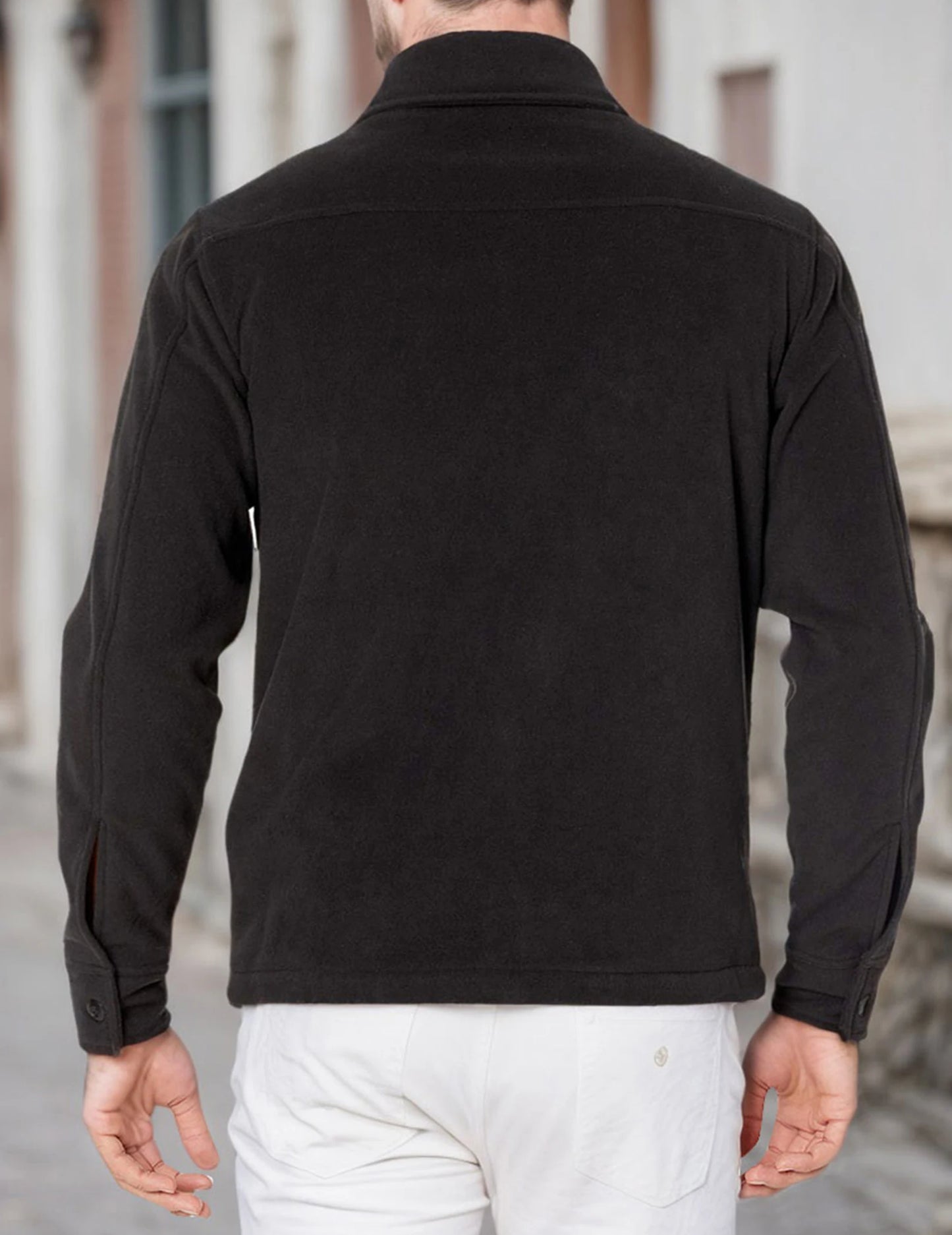 Men's Sherpa Fleece Jacket Button Down Winter Warm Hiking Fishing Outdoor Coat Casual Long Sleeve