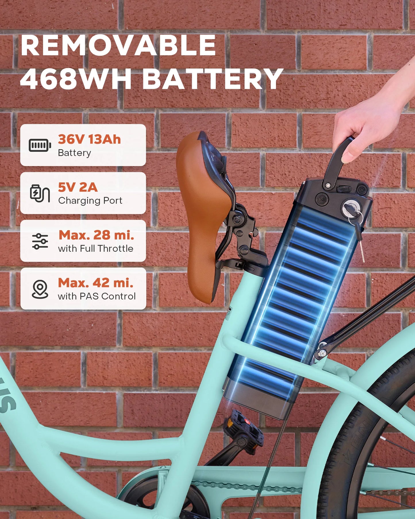 Adults, 26" ebike with 350W Motor Shimano 7 Speed Shifter Pedal Assist 36V Battery Dual Disc Brakes