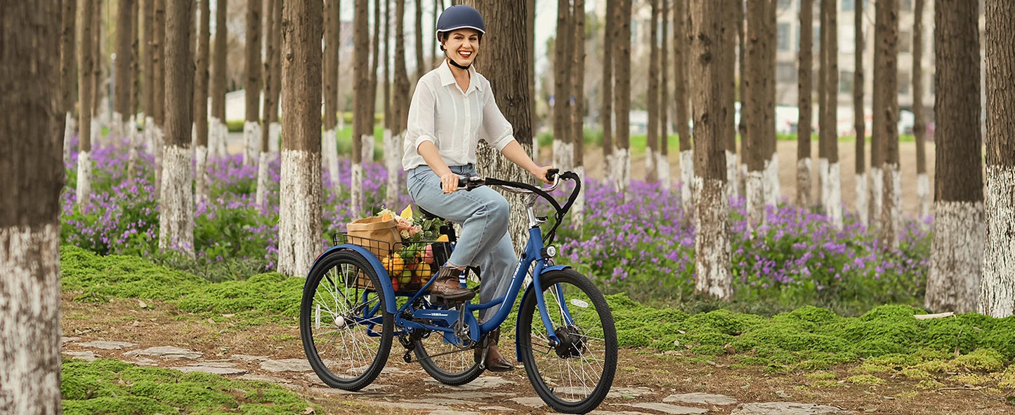 24''/26" Electric Tricycle , 7 Speed , 350W Motor UL Certified 36V 13Ah Battery