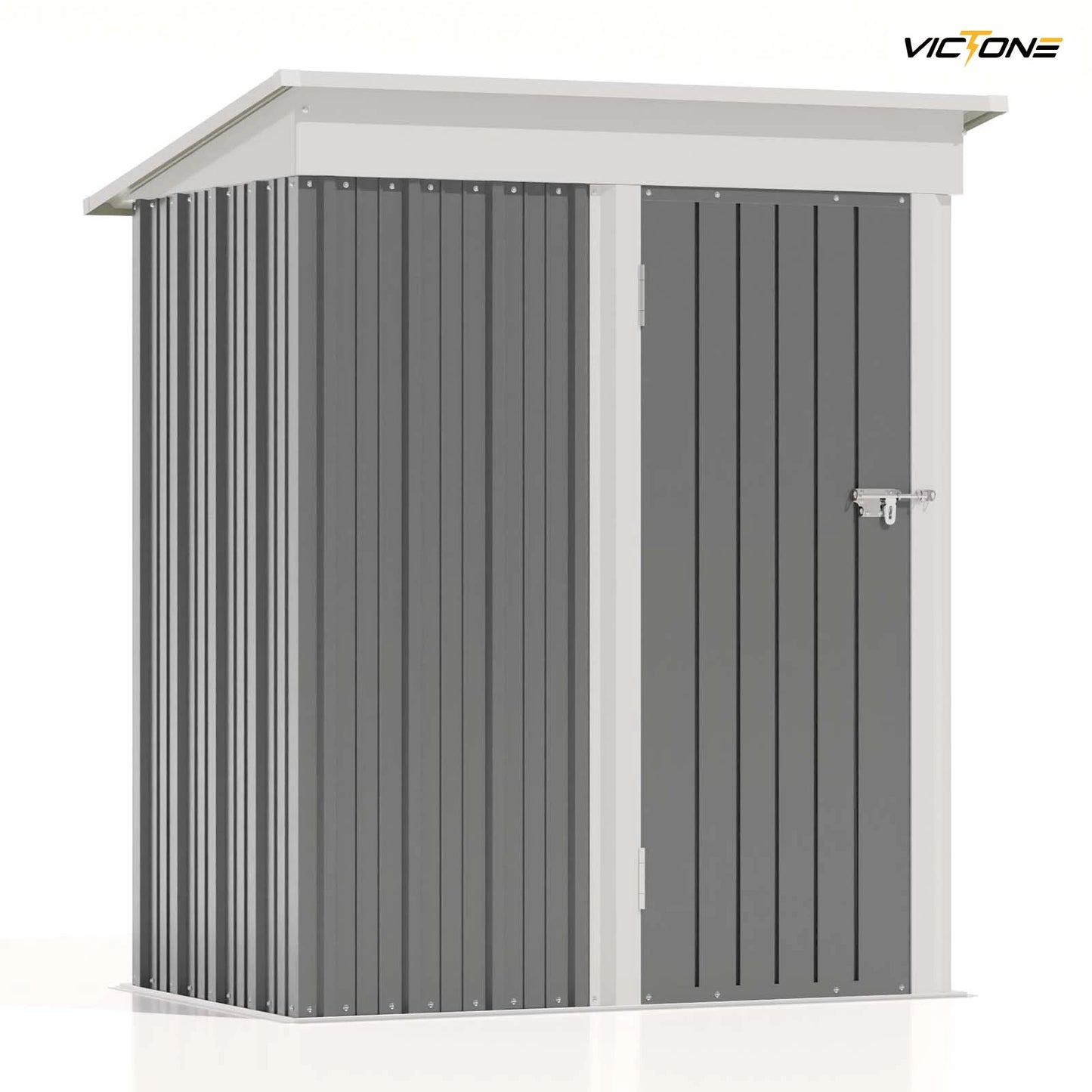 5x3 FT Metal Outdoor StorageTool Shed, Sloping Roof & Lockable Door, Backyard Garden Patio Lawn
