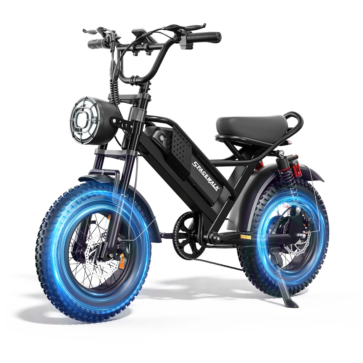 Mountain E-Bike , 20" Fat Tire Wider Seat 750W Peak Motor, Removable Battery, 4X Suspension