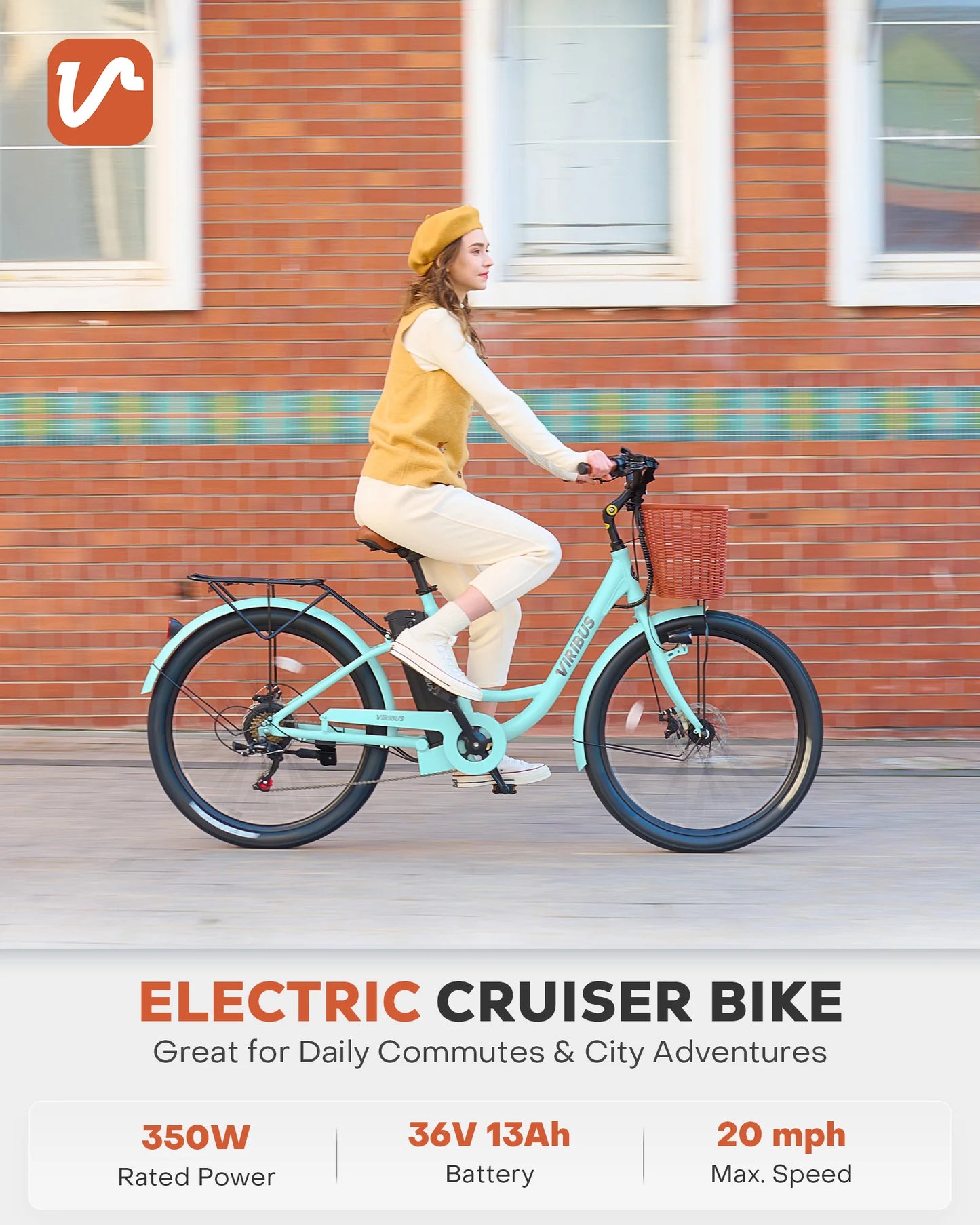 Adults, 26" ebike with 350W Motor Shimano 7 Speed Shifter Pedal Assist 36V Battery Dual Disc Brakes