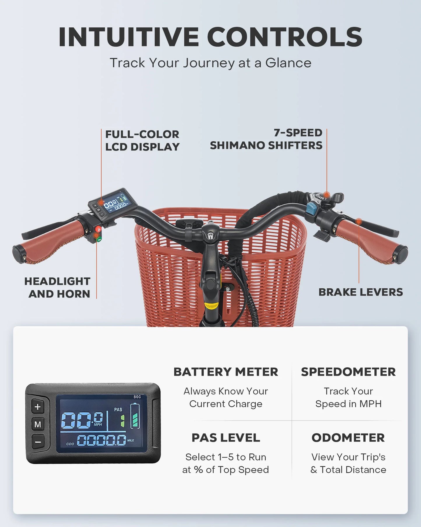 Adults, 26" ebike with 350W Motor Shimano 7 Speed Shifter Pedal Assist 36V Battery Dual Disc Brakes