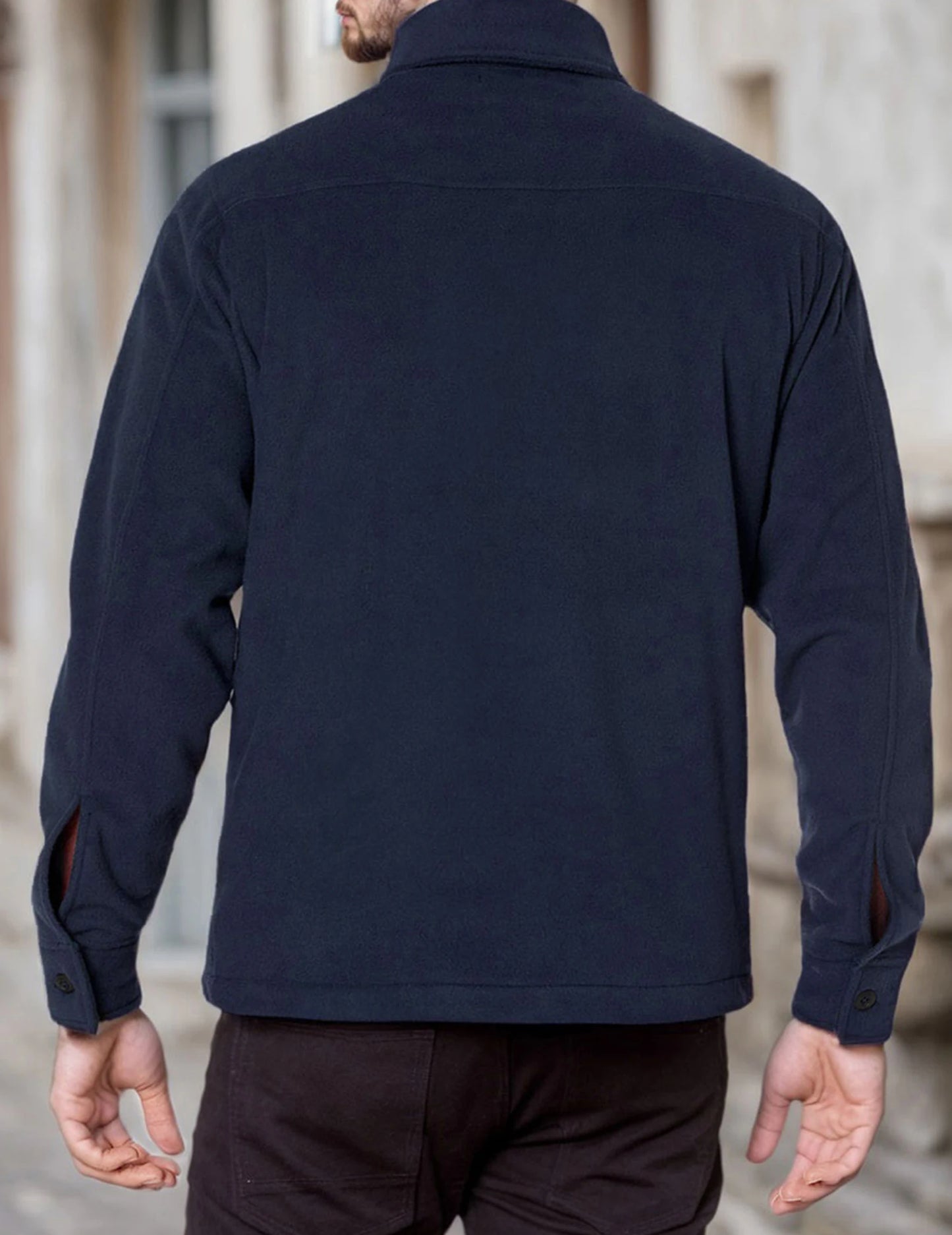 Men's Sherpa Fleece Jacket Button Down Winter Warm Hiking Fishing Outdoor Coat Casual Long Sleeve