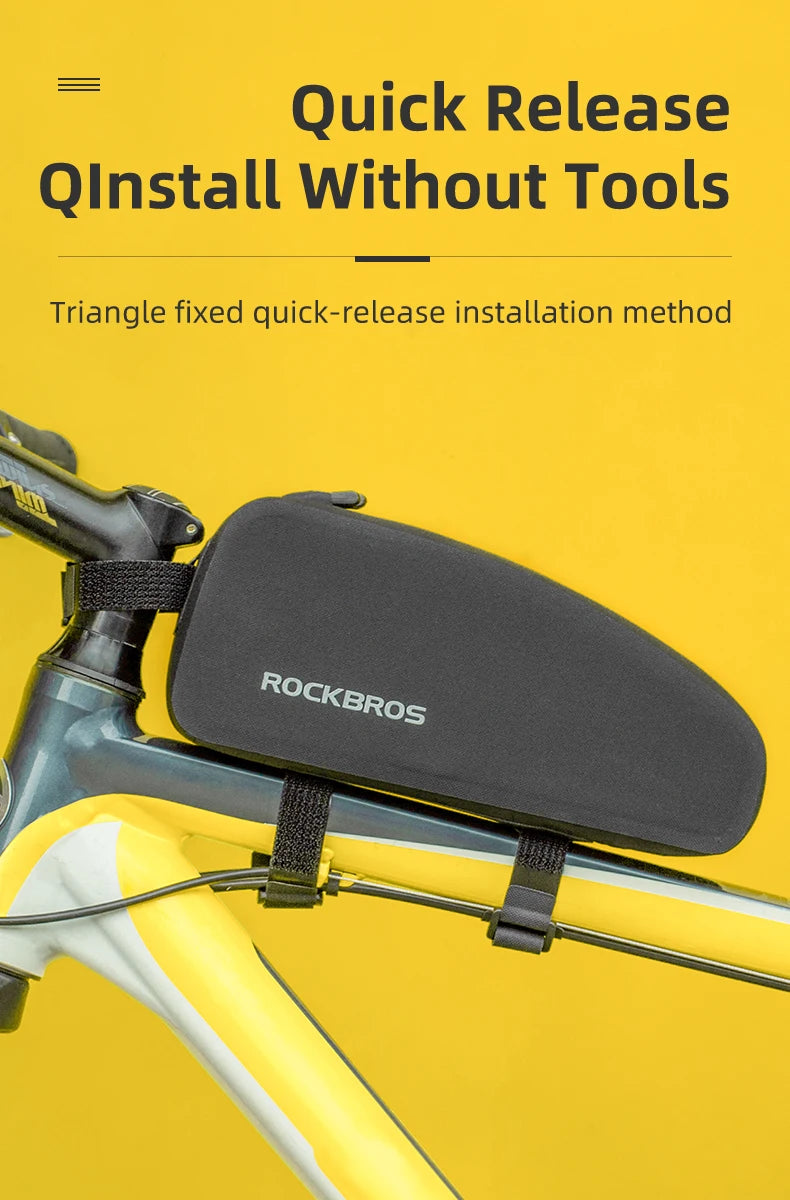 Bicycle Bag Waterproof Cycling Top Front Tube Frame  Large MTB Road Bicycle  Black