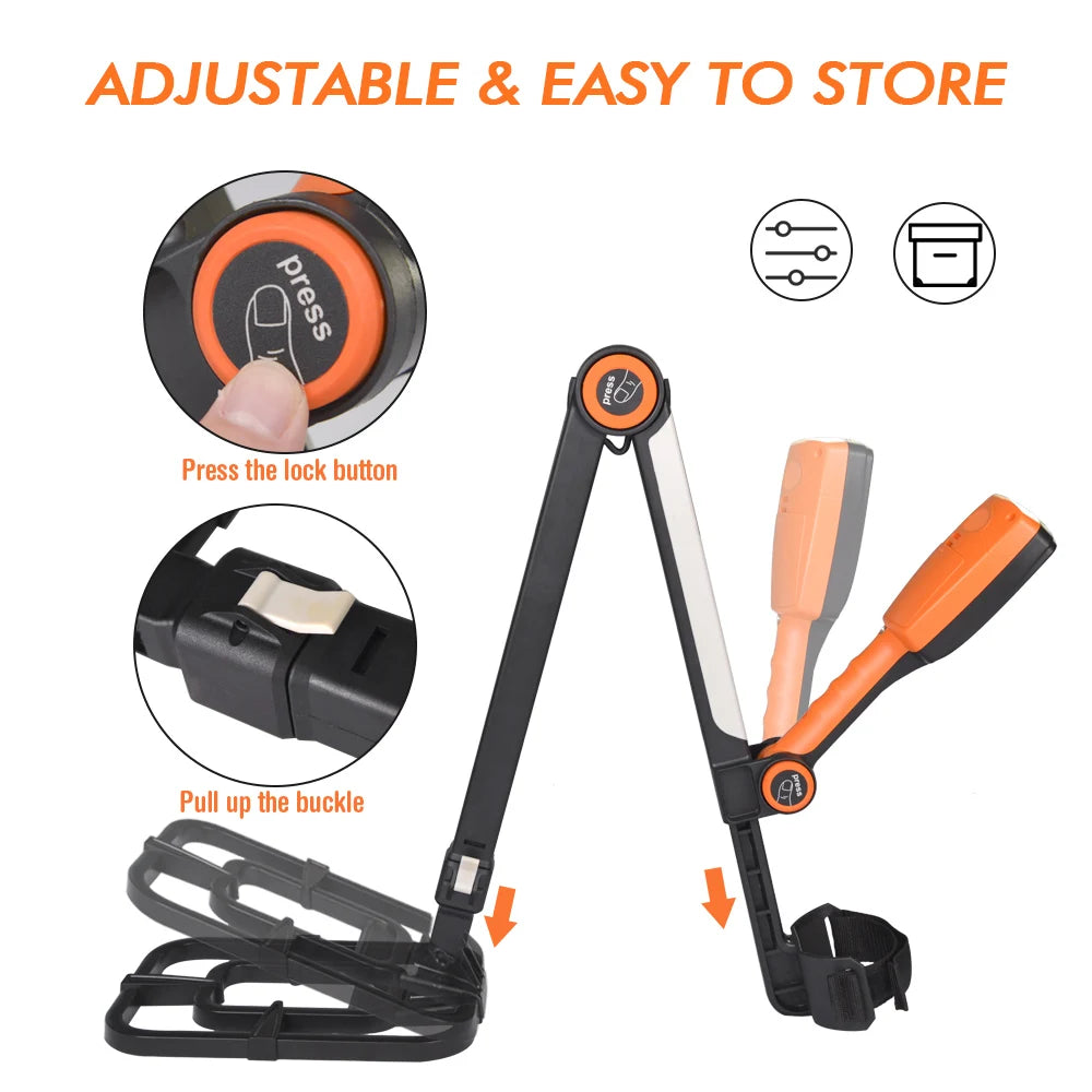 TX-630 Foldable Metal Detector Professional Wtrproof, Adjust, Fold Metal Detectors Accuracy Light