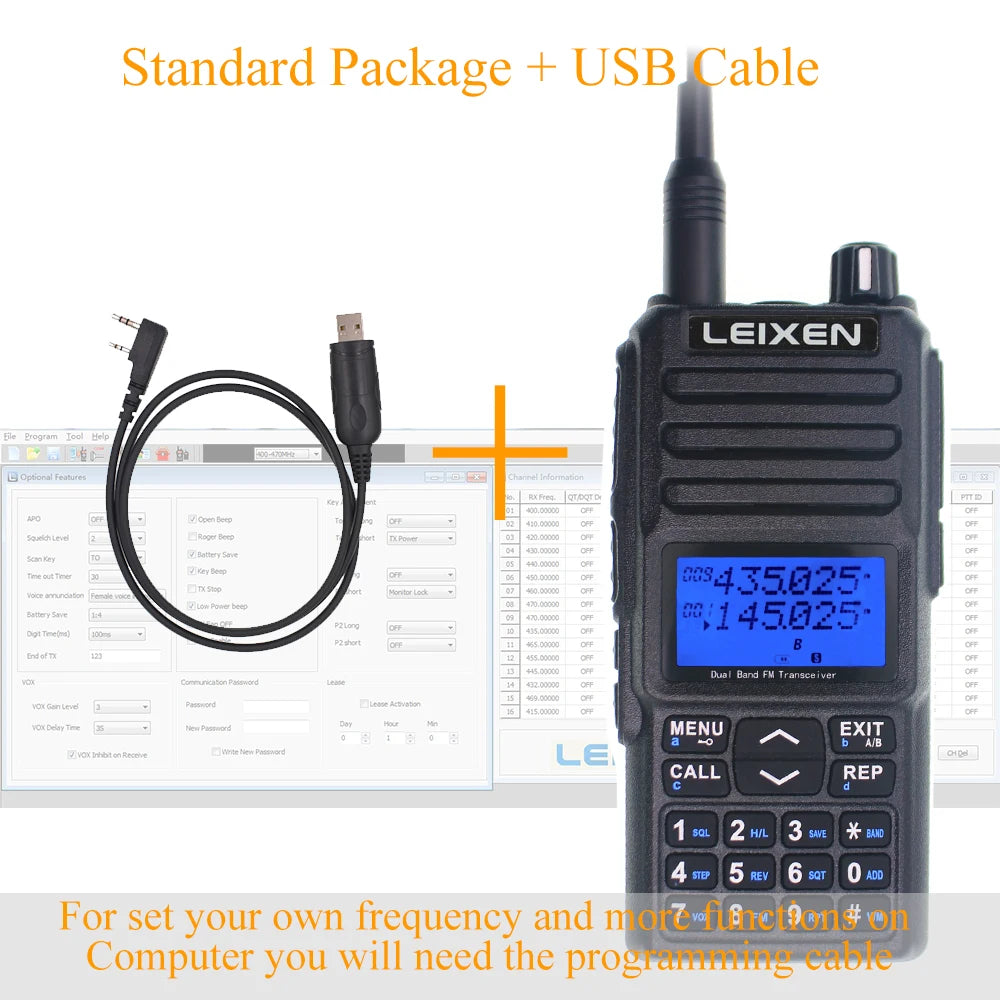 NEW LEIXEN UV-25D Walkie Talkie 20W Dual Band 136-174 & 400-470MHz Radio Long distance Amateur