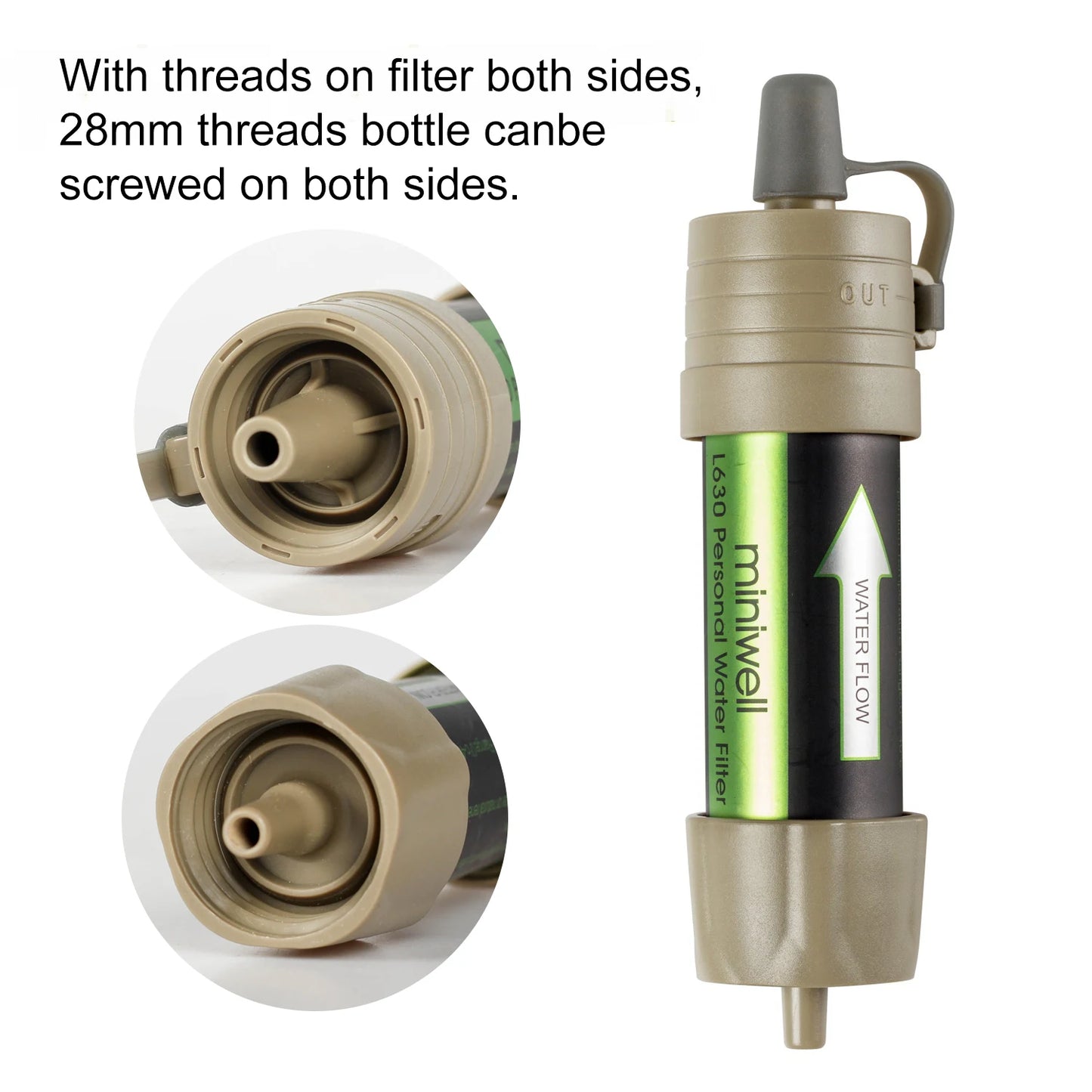miniwell Outdoor Portable Gravity Water Filter System, Water Reservoir,hiking,camping,survival