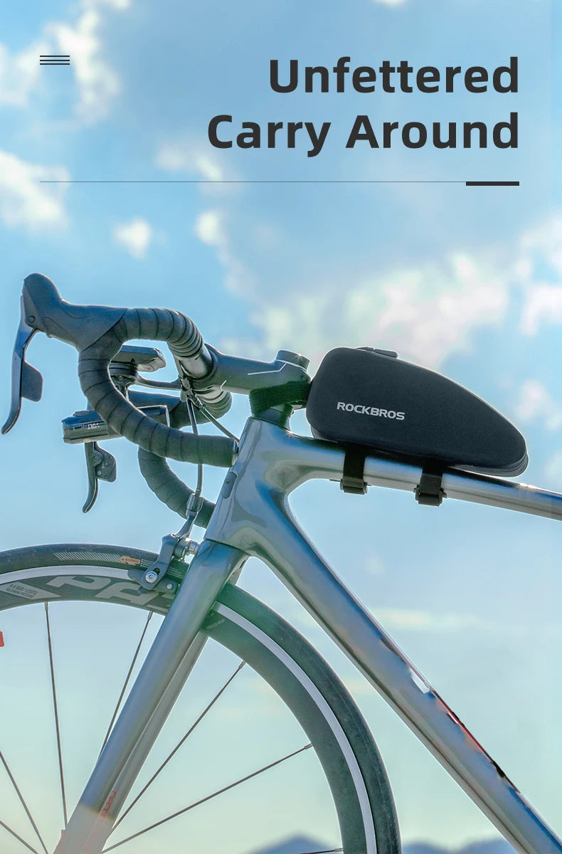 Bicycle Bag Waterproof Cycling Top Front Tube Frame  Large MTB Road Bicycle  Black