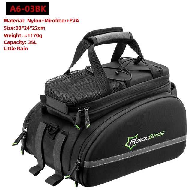 Carrier 3 In 1 Bicycle Trunk Bags Waterproof MTB Road Cycling 35L Travel Luggage Cargo Bags