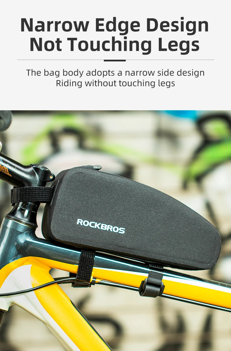 Bicycle Bag Waterproof Cycling Top Front Tube Frame  Large MTB Road Bicycle  Black