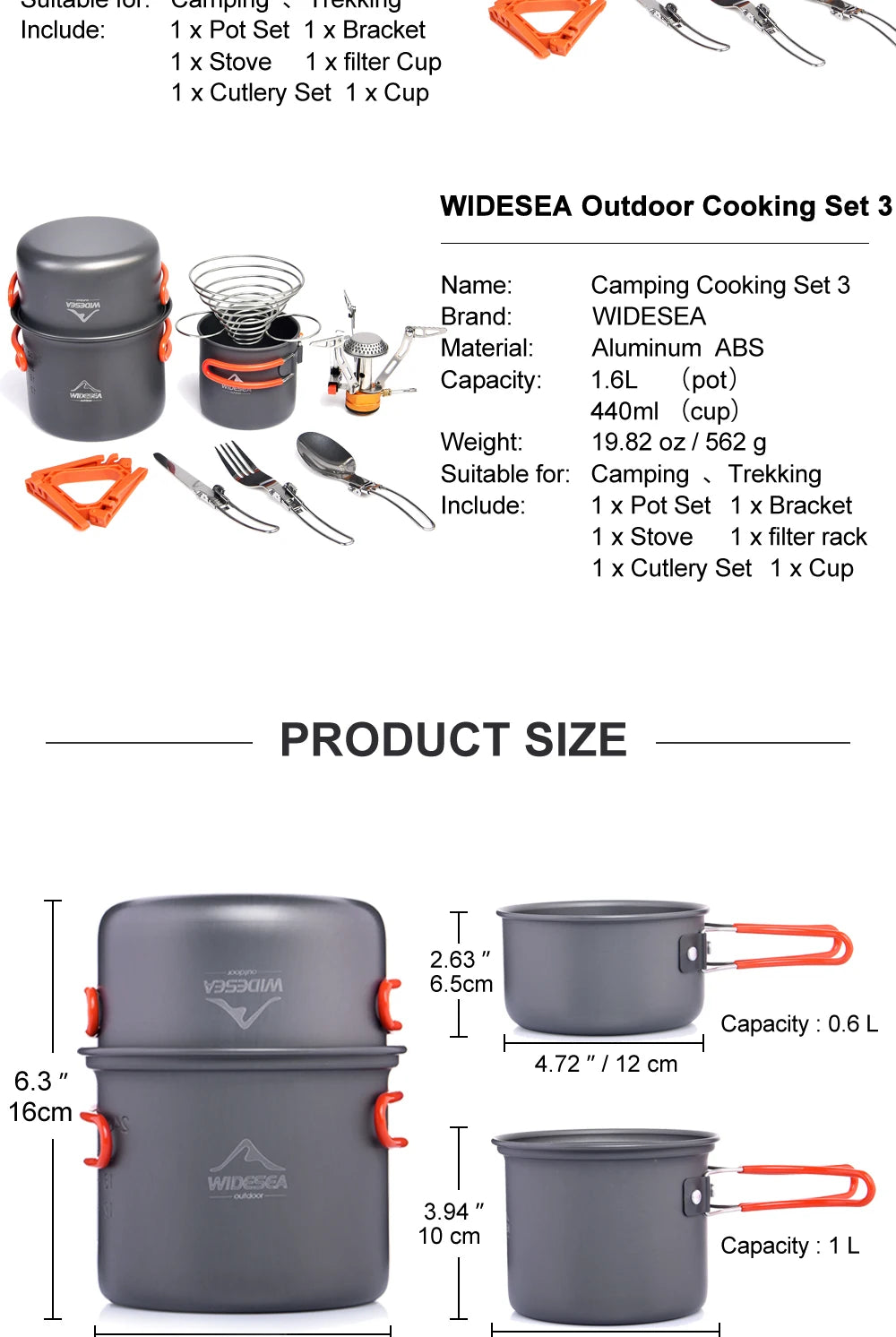 Camping Cookware Set Tableware Burner Stove Folding Knife Fork Portable Pot