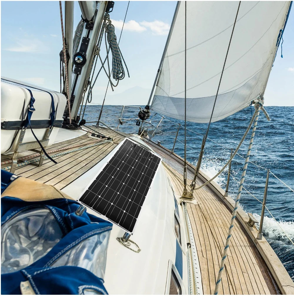 18V 100W/200W/400W Flexible Solar Panels Waterproof Monocrystalline S Camping RV Home Charge 12V