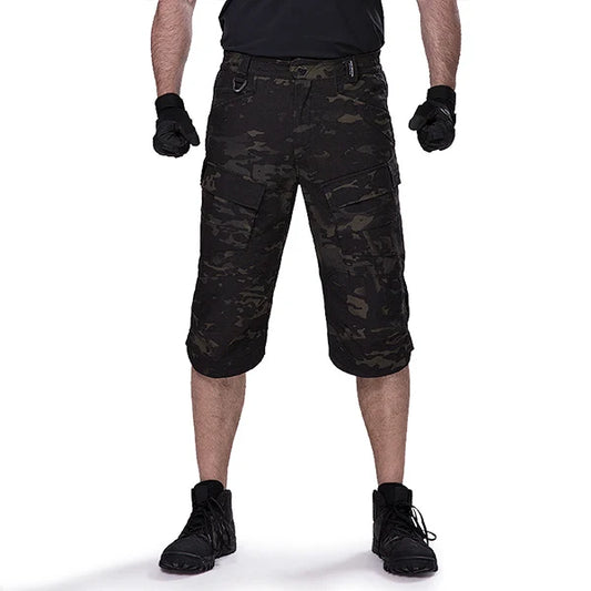 hiking tactical cropped short pants men summer scratch-resistant multi-pocket  camping climbing
