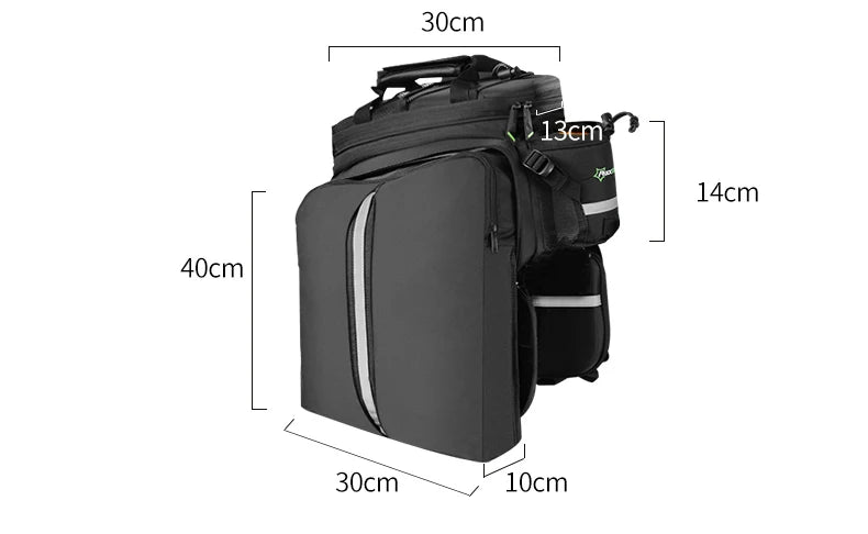 Carrier 3 In 1 Bicycle Trunk Bags Waterproof MTB Road Cycling 35L Travel Luggage Cargo Bags