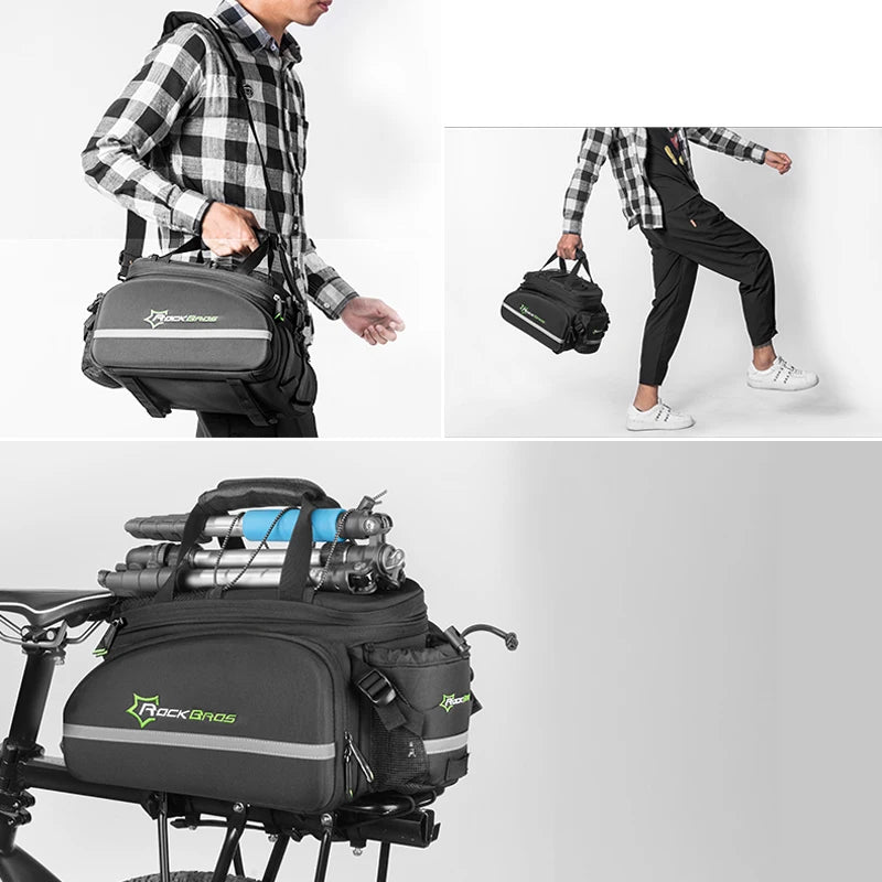 Carrier 3 In 1 Bicycle Trunk Bags Waterproof MTB Road Cycling 35L Travel Luggage Cargo Bags