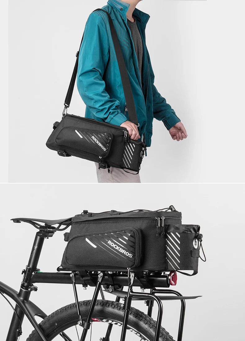 Carrier 3 In 1 Bicycle Trunk Bags Waterproof MTB Road Cycling 35L Travel Luggage Cargo Bags