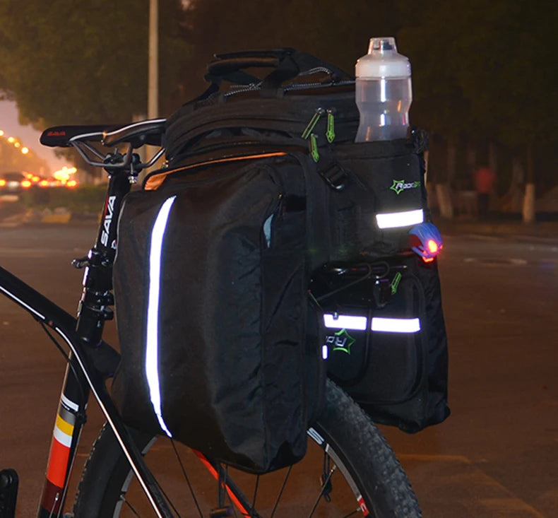 Carrier 3 In 1 Bicycle Trunk Bags Waterproof MTB Road Cycling 35L Travel Luggage Cargo Bags