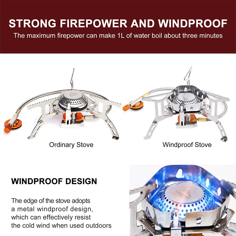 Camping Wind Proof Gas Burner Strong Fire Stove-Heater Tourist Kitchen Survival Trips