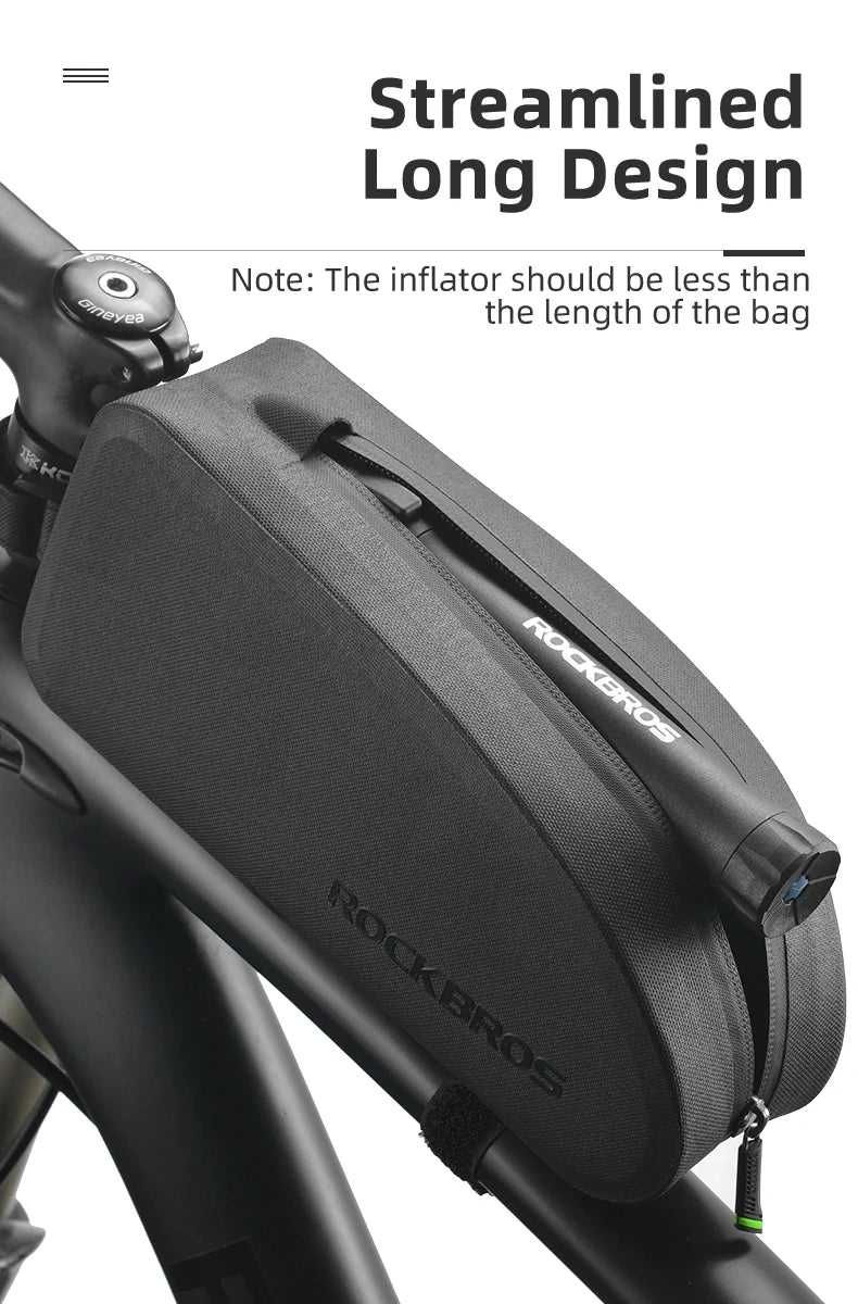 Bicycle Bag Waterproof Cycling Top Front Tube Frame  Large MTB Road Bicycle  Black