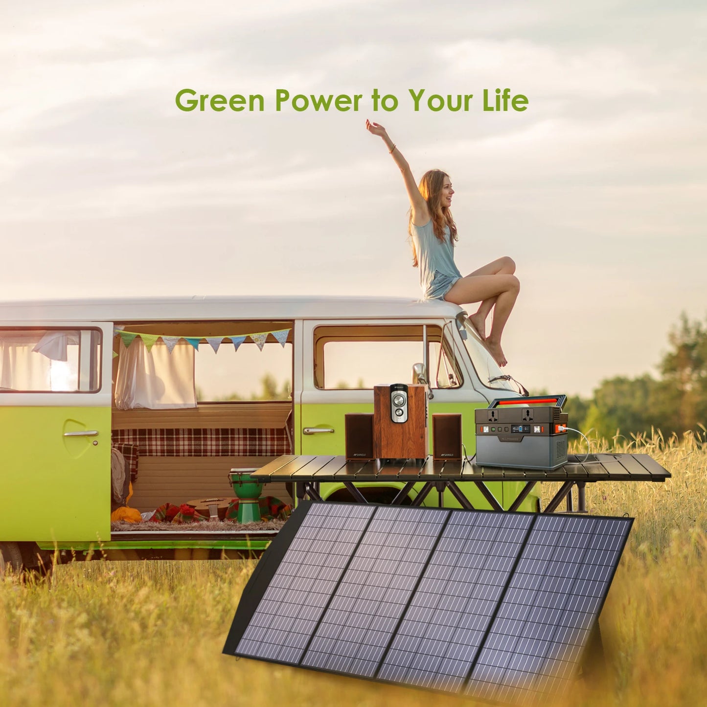 ALLPOWERS Portable 18V Foldable Solar Panel Kit with Solar Output Waterproof IP66 Charger RV, Laptop