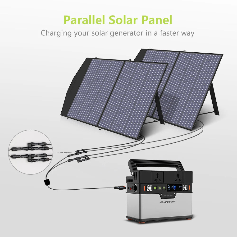 Solar Charger 18V 100W Foldable Solar Panel For Portable Power Station/Generator Outdoor Travel Camping