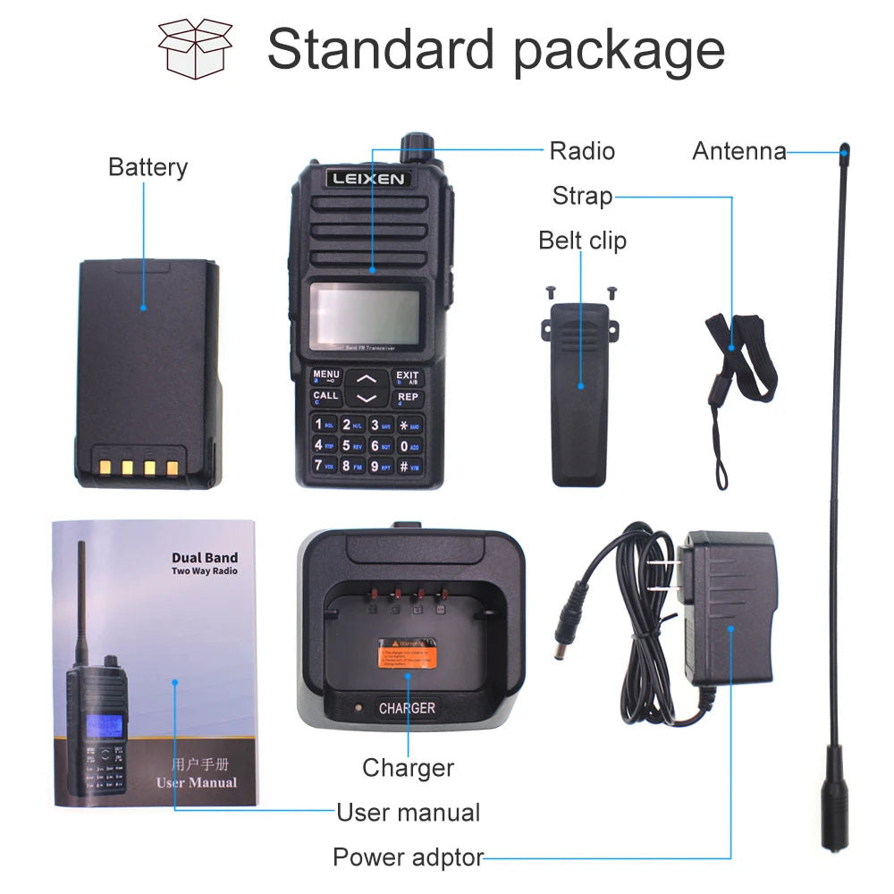 NEW LEIXEN UV-25D Walkie Talkie 20W Dual Band 136-174 & 400-470MHz Radio Long distance Amateur