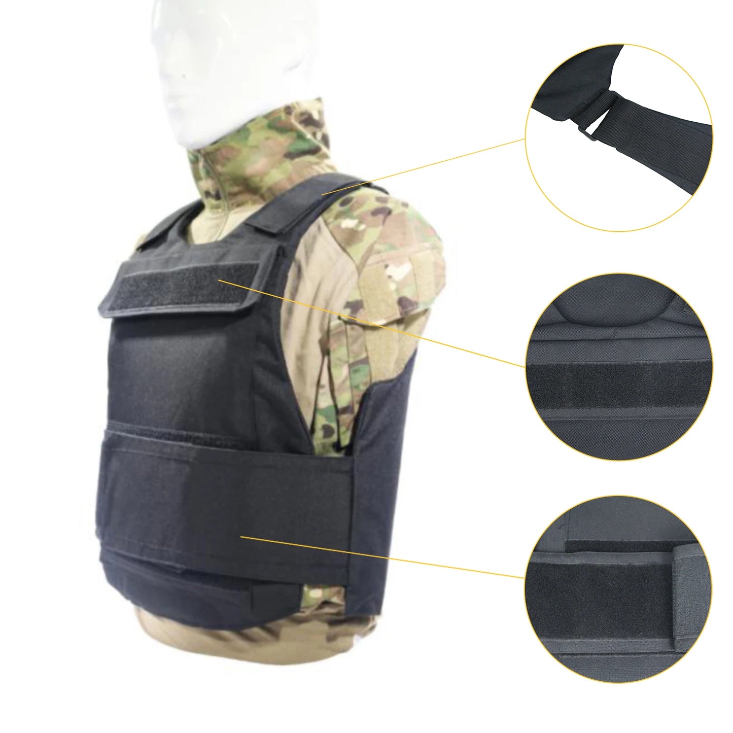 LQARMY Black Tactical Army Vest Down Body Armor Plate Carrier Vest CP Camo Hunting