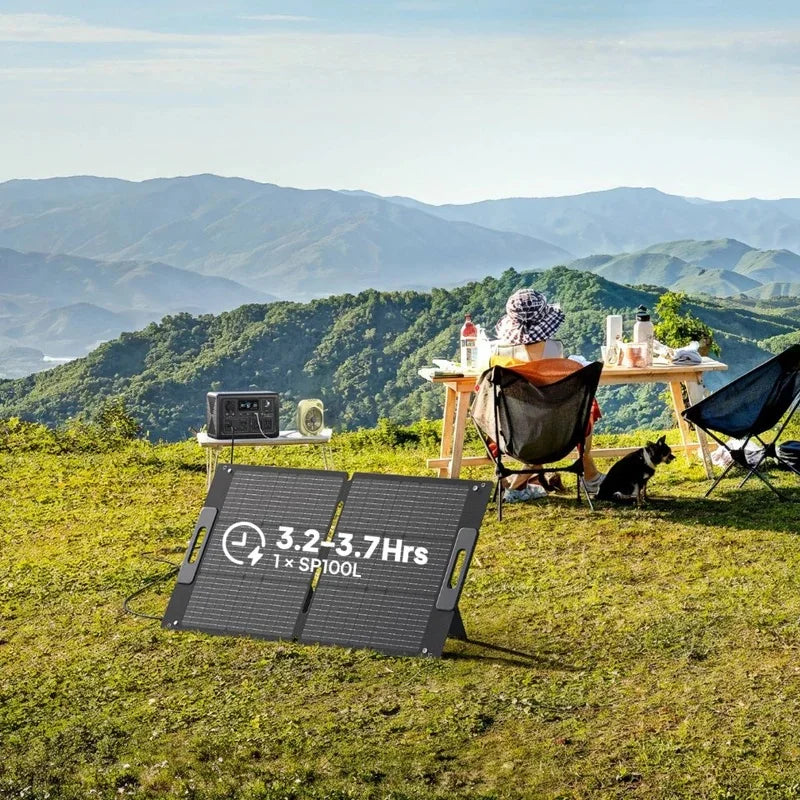 100 Watt Solar Panel,Portable Power Station EB3A/AC50B/AC70/AC180, Foldable Solar Charger,RV