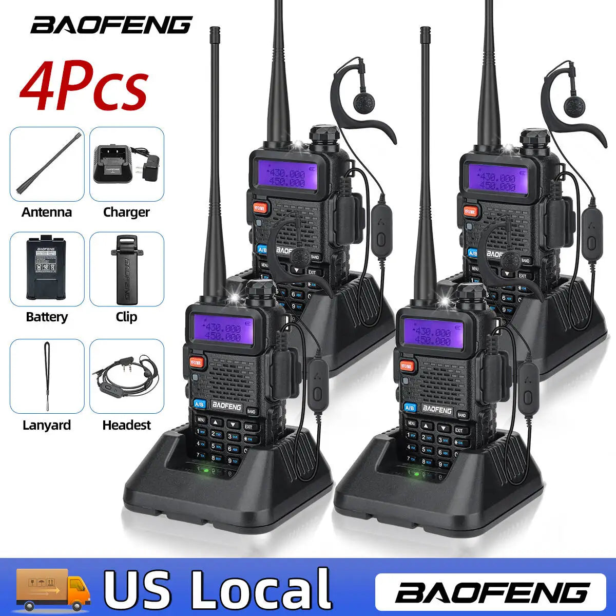 2PCS UV-5R Walkie Talkie Dual Band VHF UHF TwowAYLong Range 128CH VOX Transceiver UV5R UV 5R Ham Radio