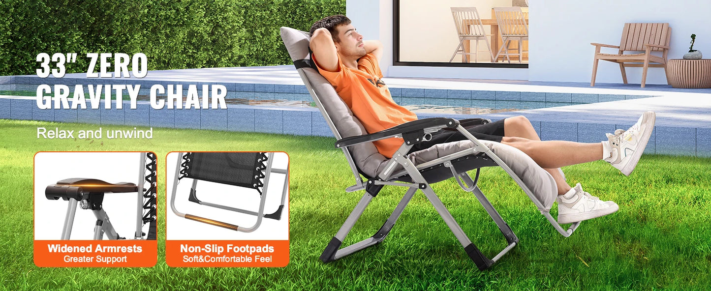 Zero Gravity Chair/Recliner Adjustable Anti Gravity with Cushion Footrest and Cupholder