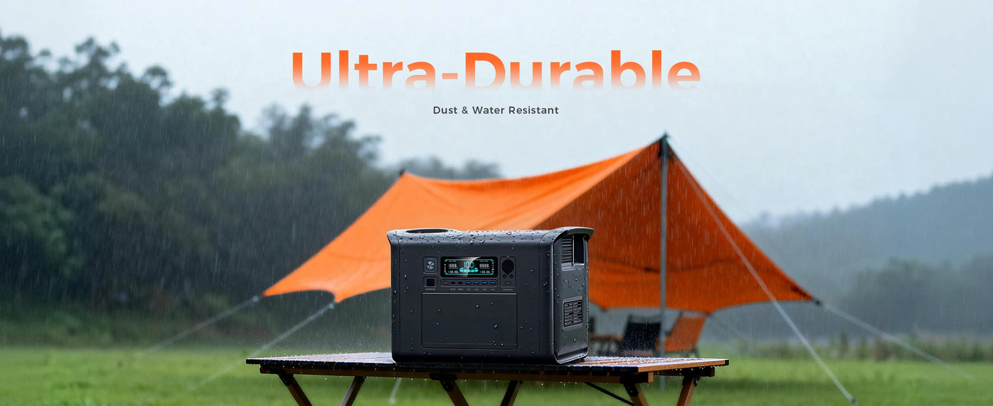 2400W Portable Power Station 2048Wh LiFePO4 External Battery Output Solar Generator Home and Camping