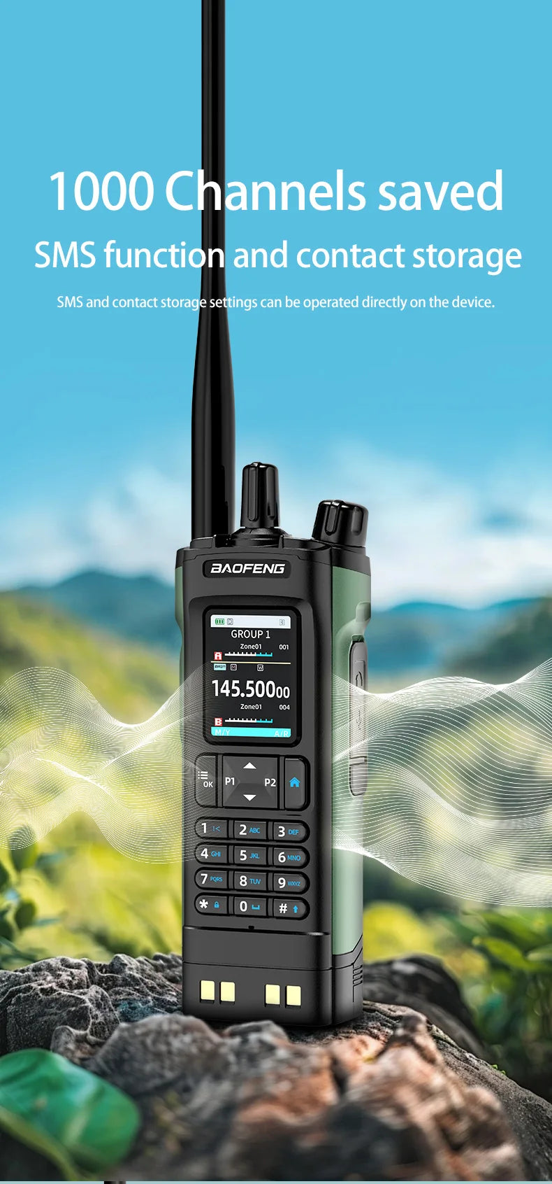 New UV-32 Walkie GPS 10W Bluetooth APP Prog,Multi Band Wireless Copy Freq.Type-C UV32 Ham 2 Way
