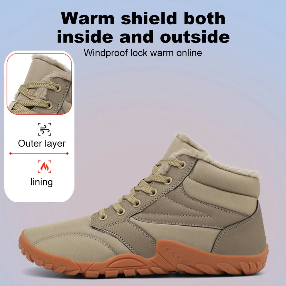 Winter Snow Boots Cold-Proof Trekking Shoes Waterproof Wide Toe Lightweight Walking Boots