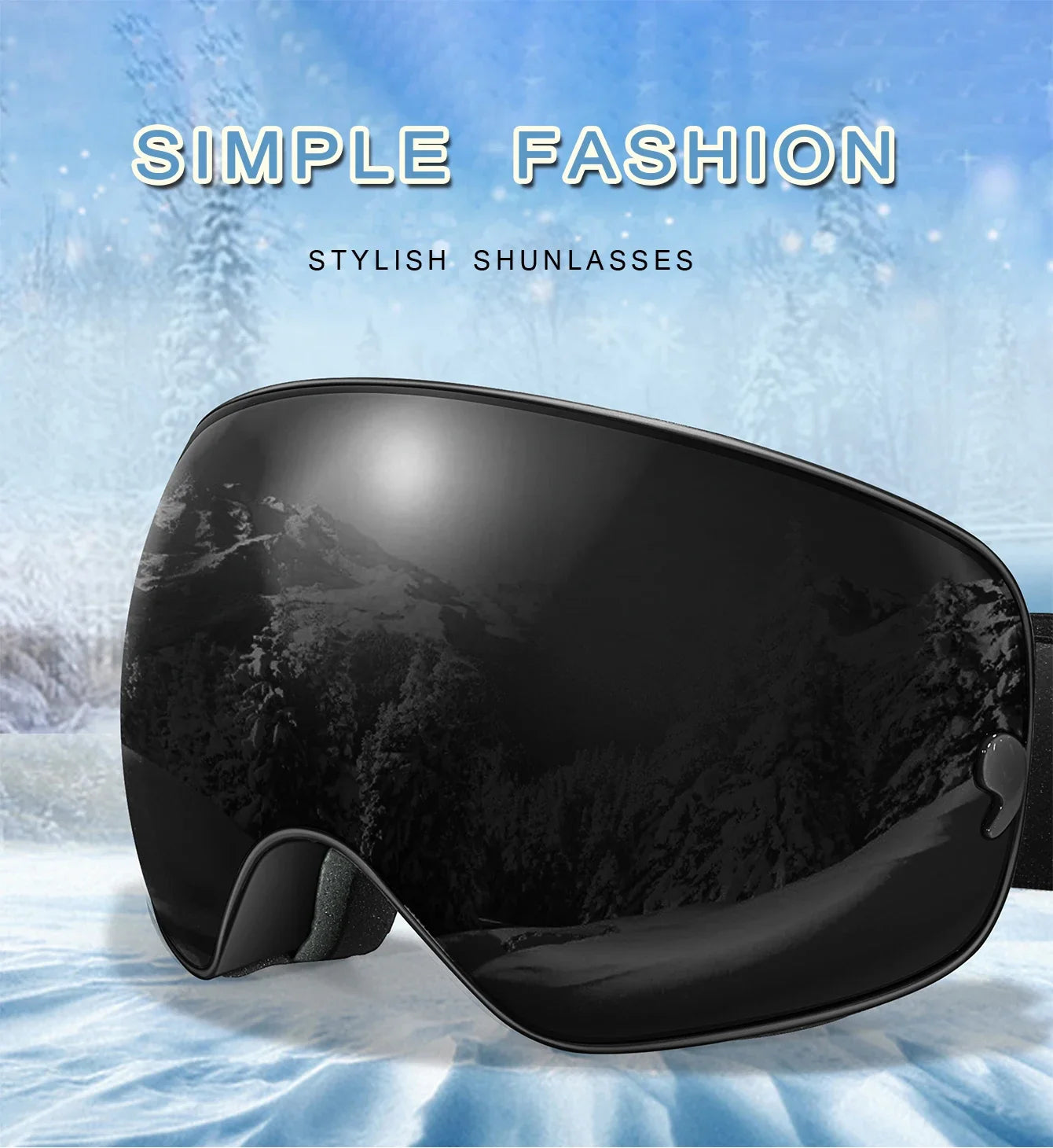 Winter Outdoor SKI Goggles Men/Women Teen, Free Optical Frame/Bag, UV400 Anti-Fog Snowboard Eyewear