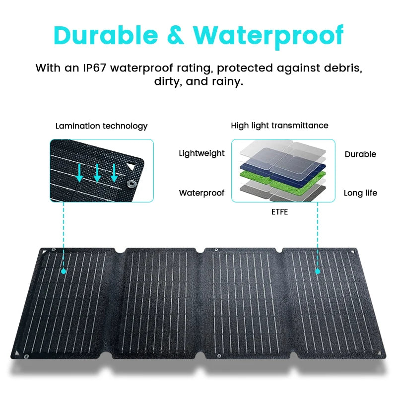 400W / 200W / 100W / 54W / 36W / 21W Solar Charger,Portable Waterproof Fold Solar Panel Camping RV