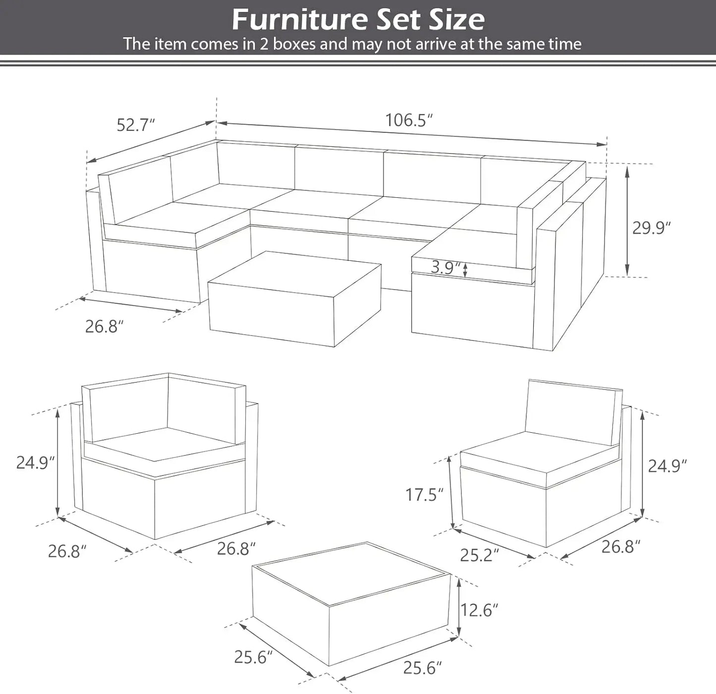 Outdoor Sectional Furniture Chair Set