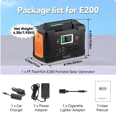80000mAh AC Battery Pack Charger Power Bank Camping 110V/230V , 320W Emergency Solar Generator