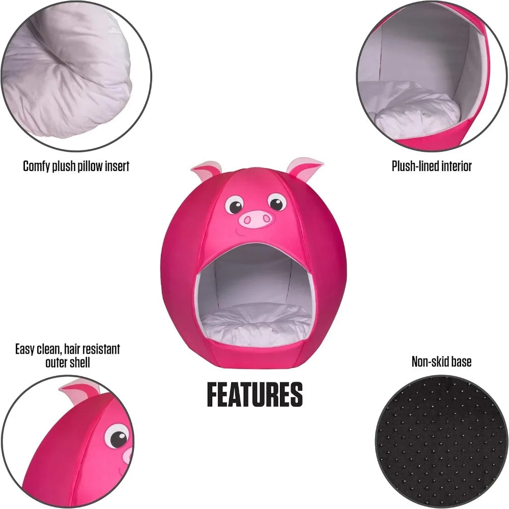 cozy igloo-style dog bed for medium pets with plush interior and pillow insert