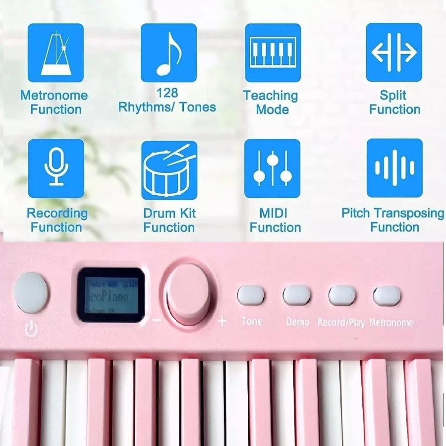 88 Key Foldable Electronic Piano,180 Folding Design, Enhanced Portability,TrueGrand Piano Sound