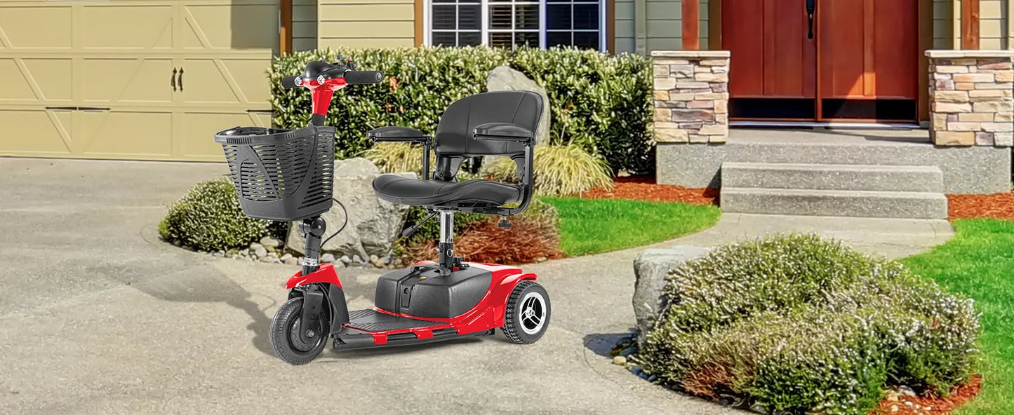 Electric 3 Wheel Mobility Scooter, Lighting Damping Front, Rear Hub Brakes Electric Tricycle